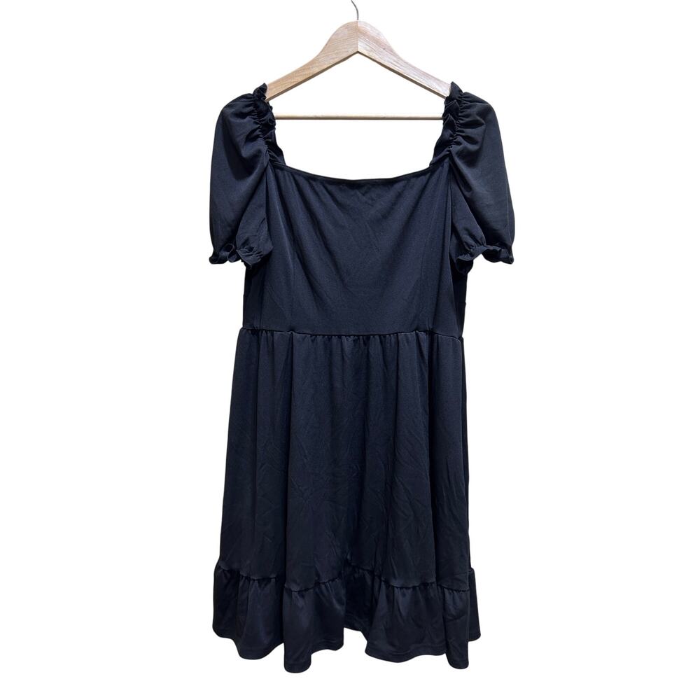 Scarlet Darkness Black Milkmaid Babydoll Dress XL Puff Sleeve Whimsygoth Vamp - Picture 3 of 5